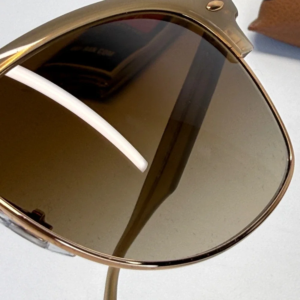 Ray-Ban RB4342 6166/13 Transparent Tan Brown Gradient Square Sunglasses Italy